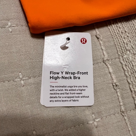 Lululemon Flow Y Wrap-Front High-Neck Bra Color ORFH Sz 6 - Picture 6 of 8